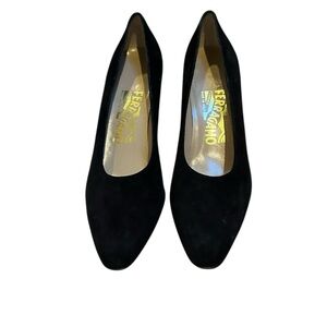 Salvatore Ferragamo Classic Black Suede Heels